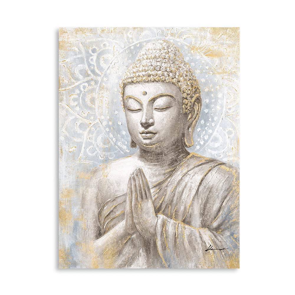 Gold Buddha Wall Art (24"x32"x1 / Smiling Golden Buddha)