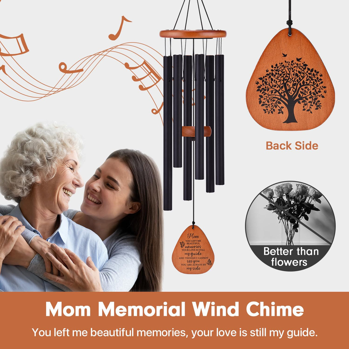 Memorial Sympathy Gifts for Loss of Mom (Black - Mom)