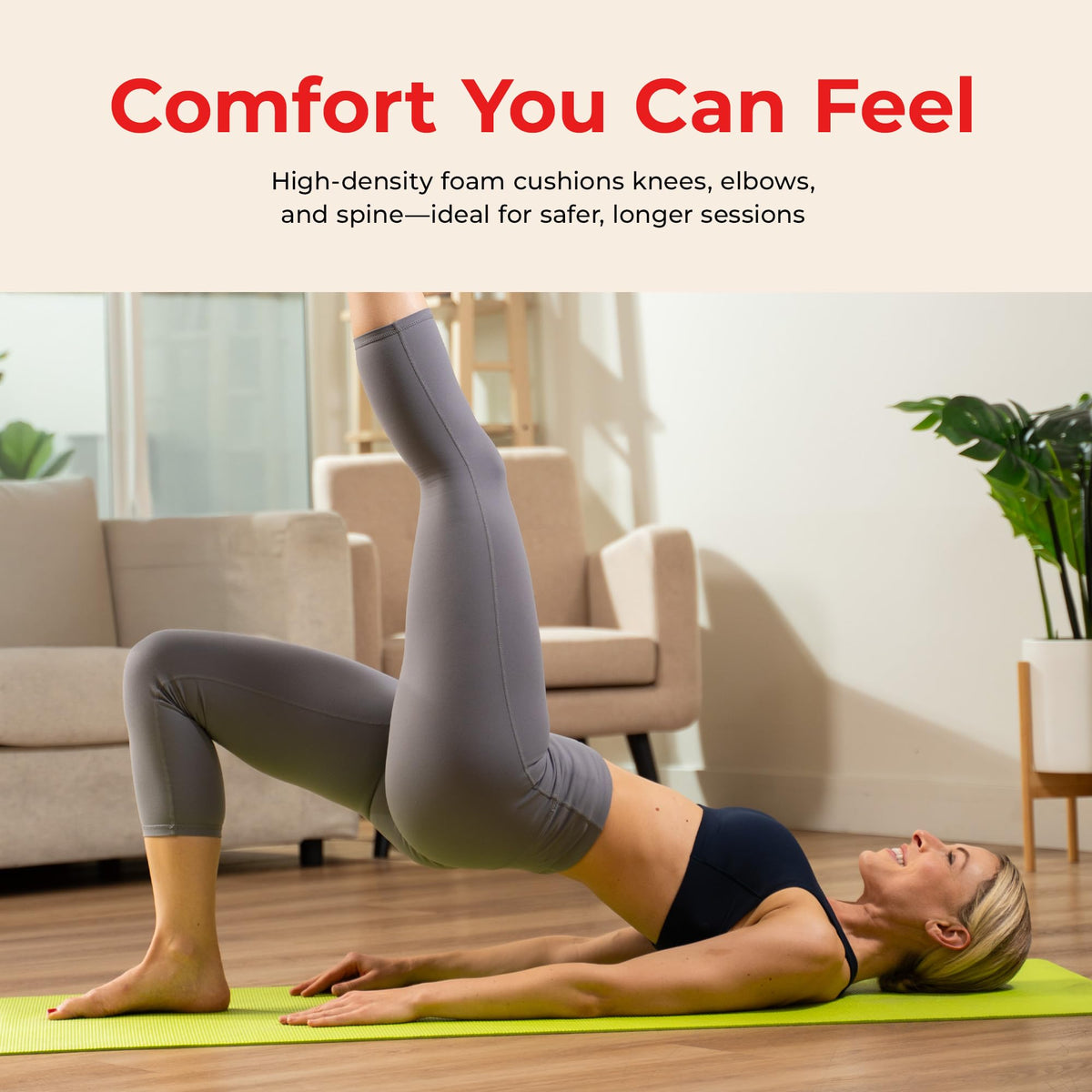 Slim High Density Exercise Yoga Mat (Classic Grey)