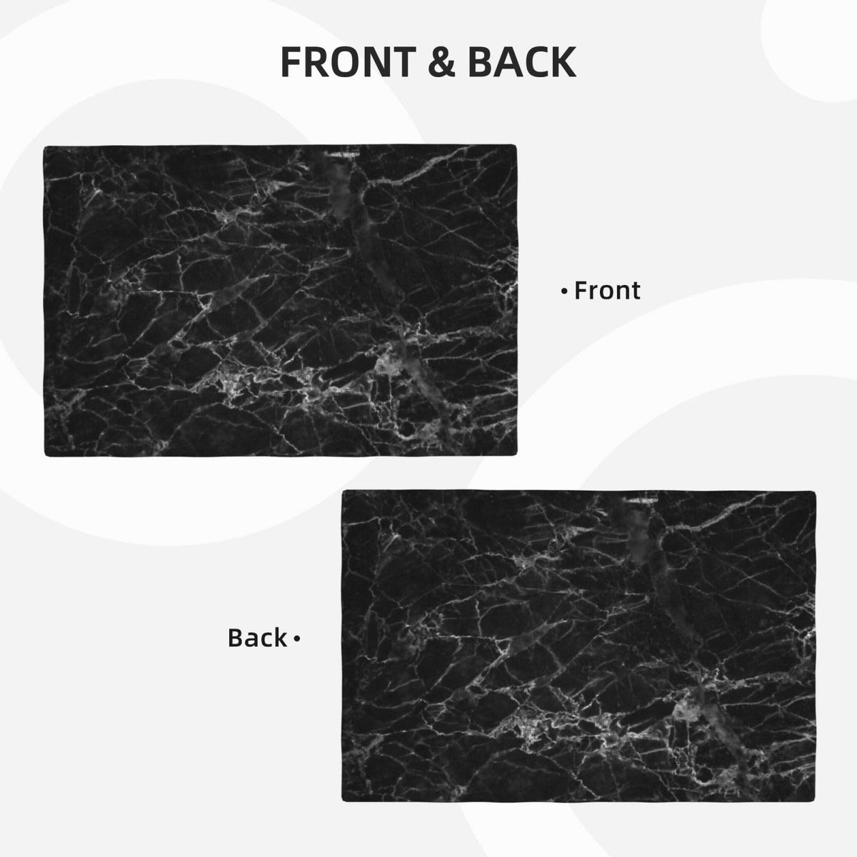 Black Glass Texture Marble Place Mat Set of 4 Pieces Heat (4PCS / Black Texture Marble)