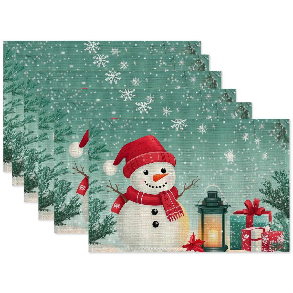 Christmas Snowman Placemats Set of 6 (Christmas Snowman)
