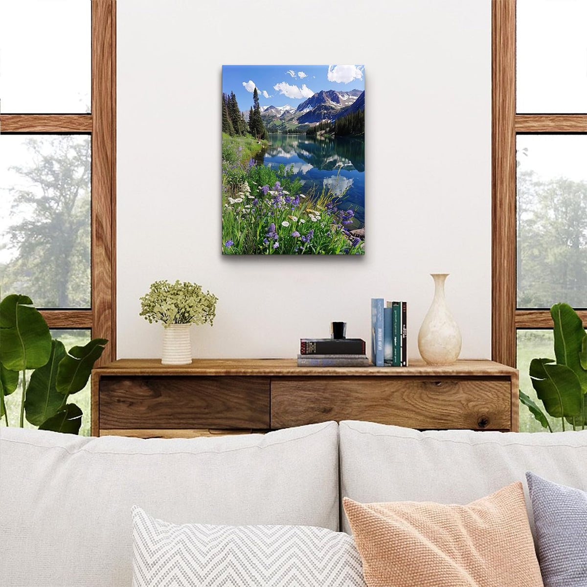 Colorado Mountain Wall Art Nature Forest Landscape Canvas Pictures for Living Room National Park Posters Tree Woodland Prints Paintings Modern Mountains Lake Artwork for Office Home Decorations 12x16" (16"L x 12"W / Rocky Mountains)