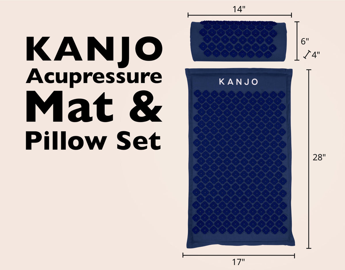 Acupressure Mat and Pillow Set for Back Pain Relief & Neck Pain Relief (Standard Navy)