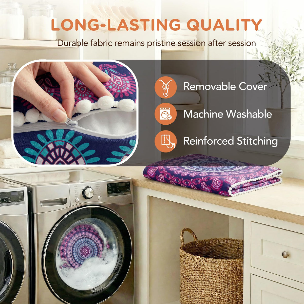 Floor Pillows 2 Pack (2 Count (Pack of 1) / Round | Purple Orchid)