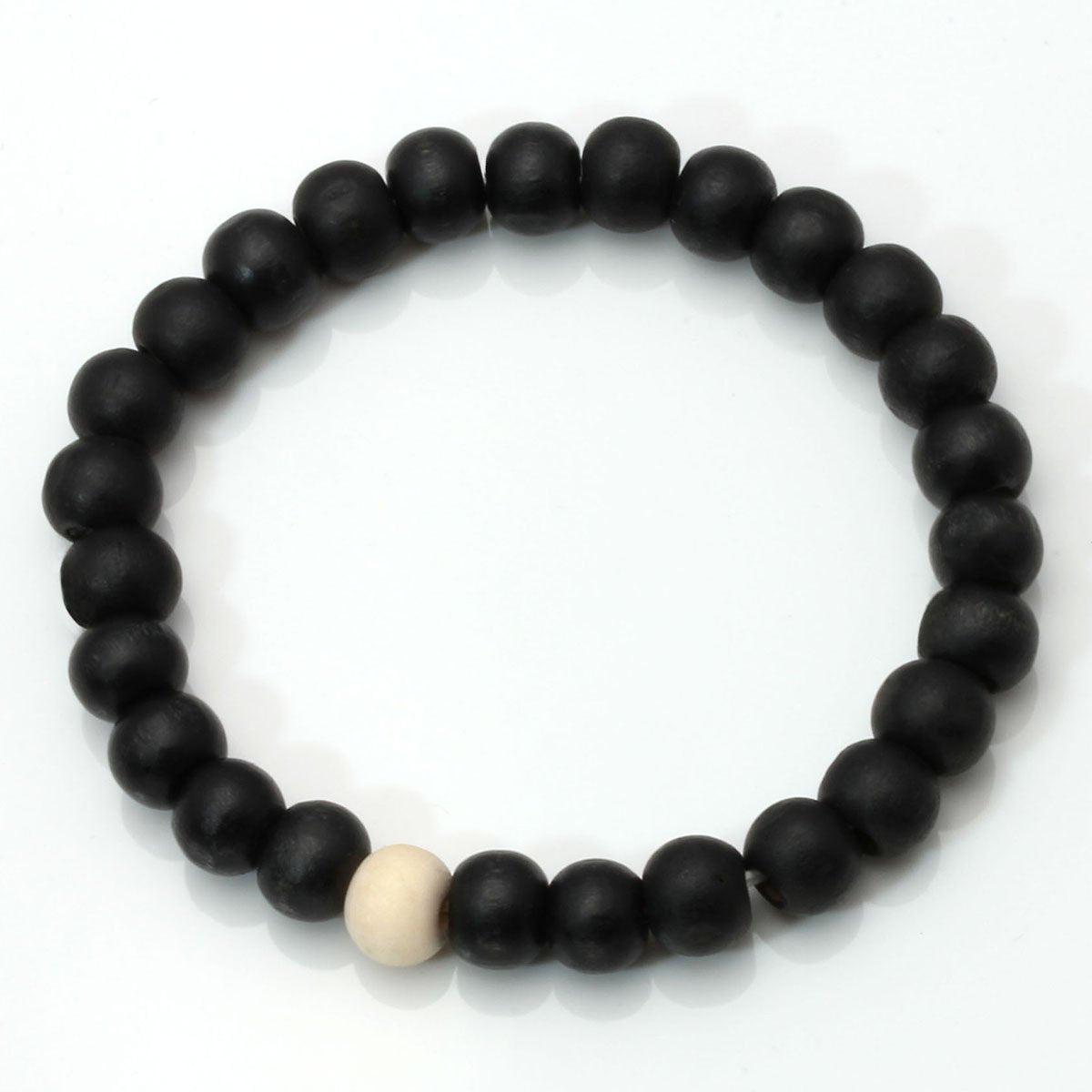 2 Pcs Wooden Beaded Bracelet for Men Women Distance Wristband Mala Beads Bangle (E:2 PCS)
