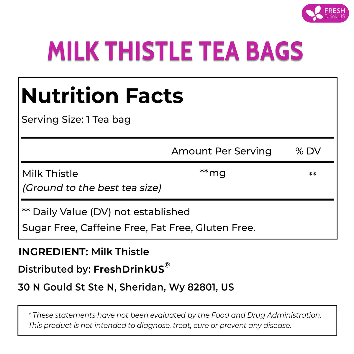 Premium 205 Milk Thistle Tea Bags (205 Tea Bags)
