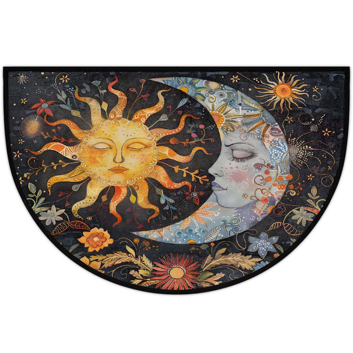Moon Sun Half Round Door Mat Non (A:a-2)
