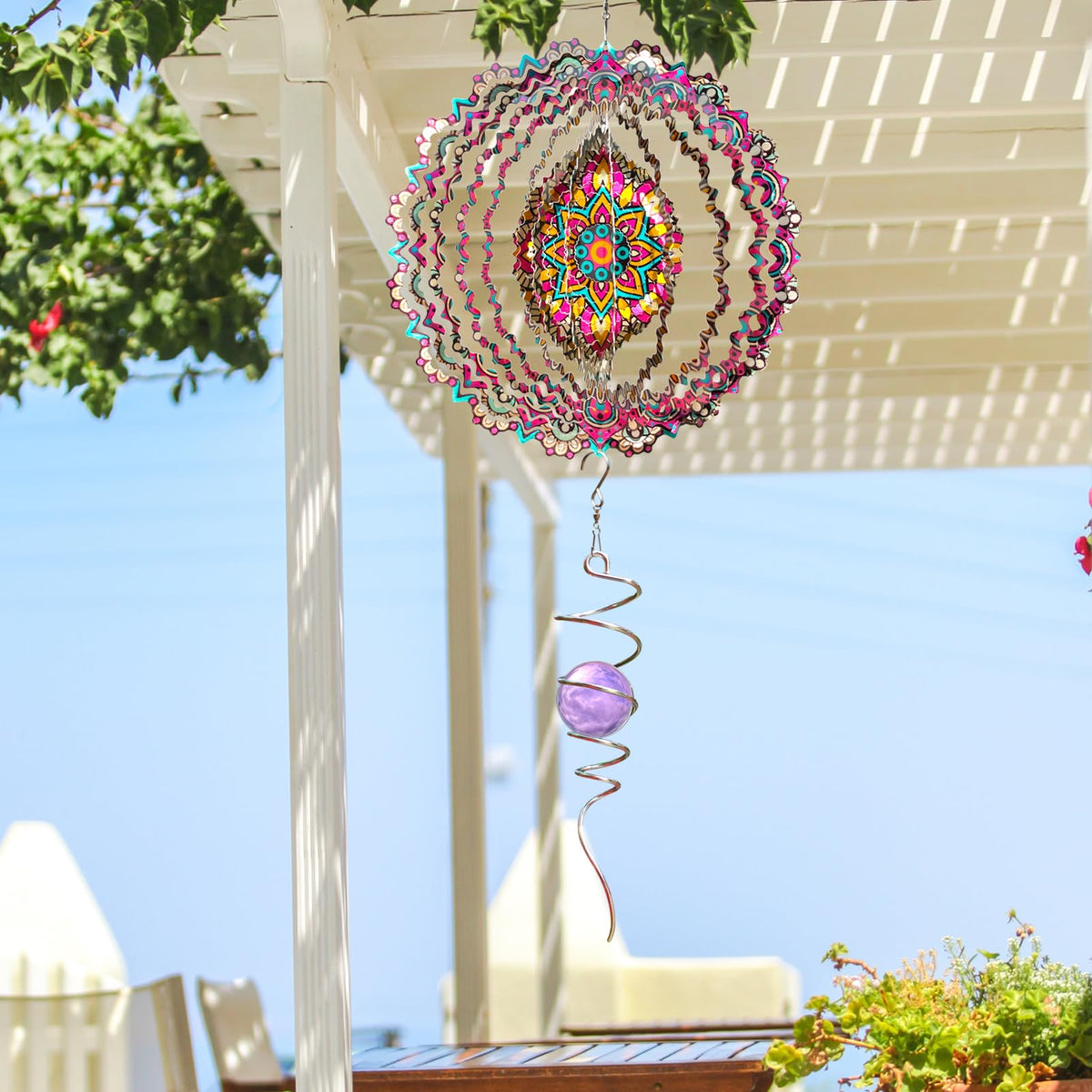 Wind Spinner Mandala Blossom 3D Kinetic Wind Spinners Outdoor (Mandala Blossom)