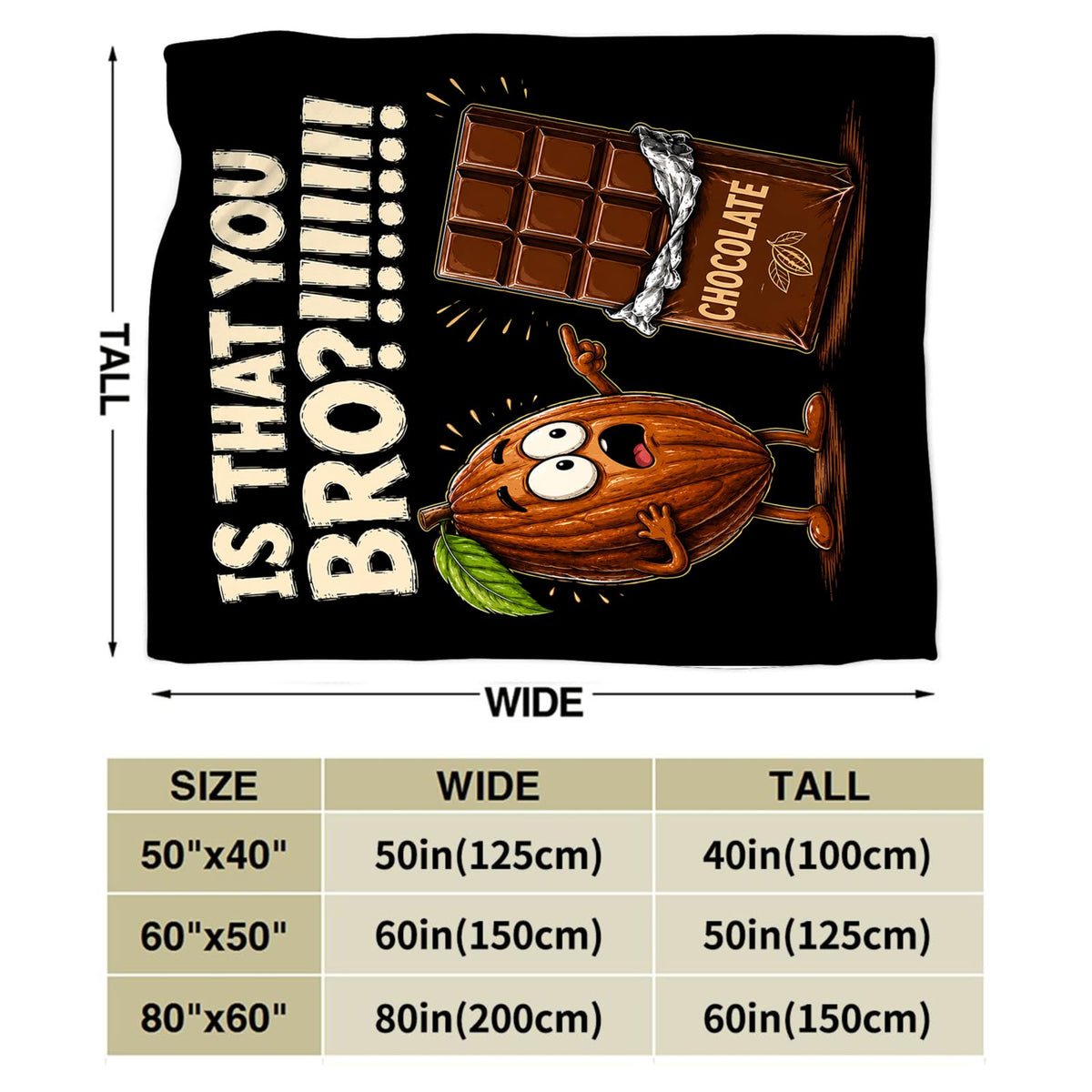 Funny Chocolate Blanket (50"x60" / Chocolate)