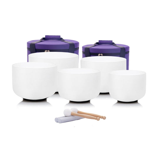 5Pcs Crystal Singing Bowl Set (8-12inch C# D# F# G# A# 432hz 5pcs)