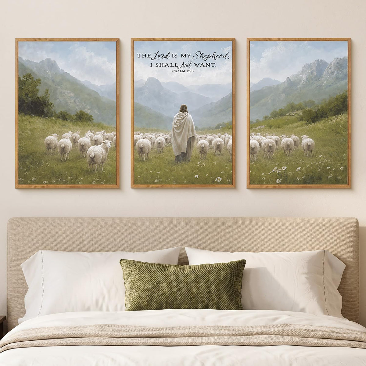 Large Christian Bible Verse Framed Canvas Wall Art (Christian Bible Verse Wall Art / 24"x36"x3)