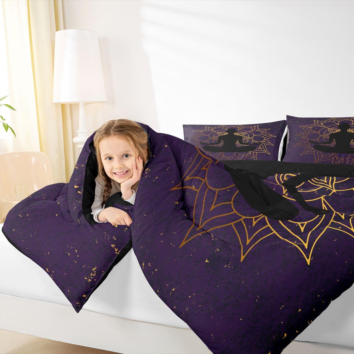 Yoga Comforter Set Queen Size for Kids Boys Girls (Multi 21 / Queen)