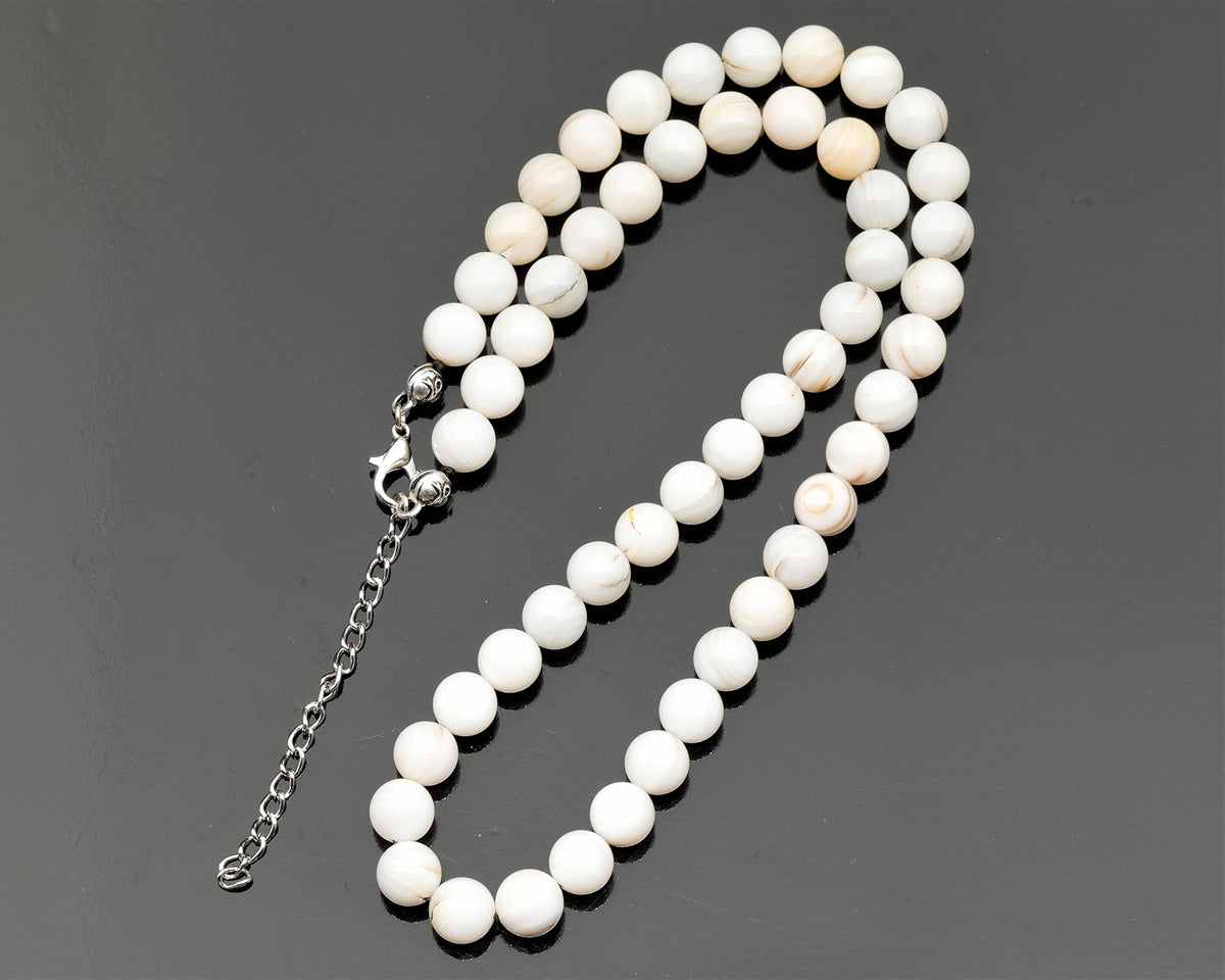 Natural Mother of Pearl Beaded Choker Necklace (Mother of Pearl / 14 Inches)