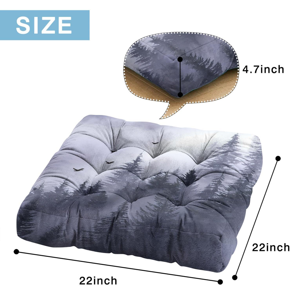 Meditation Cushion (Purple Forest / Square)