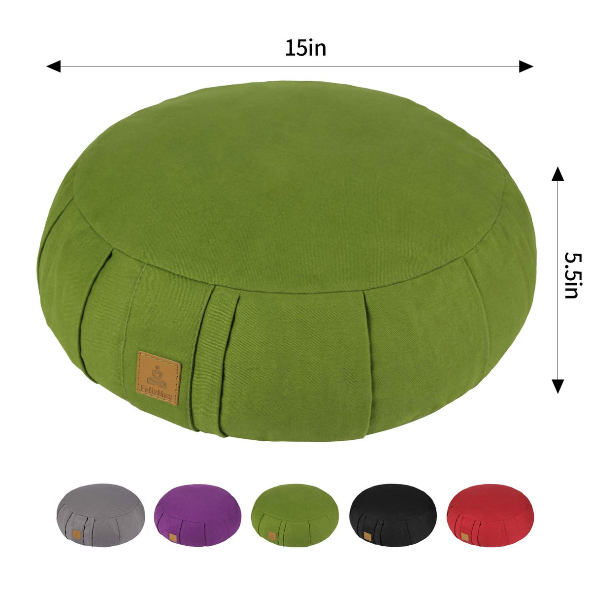 Round Buckwheat Meditation Cushion (Wine Red)