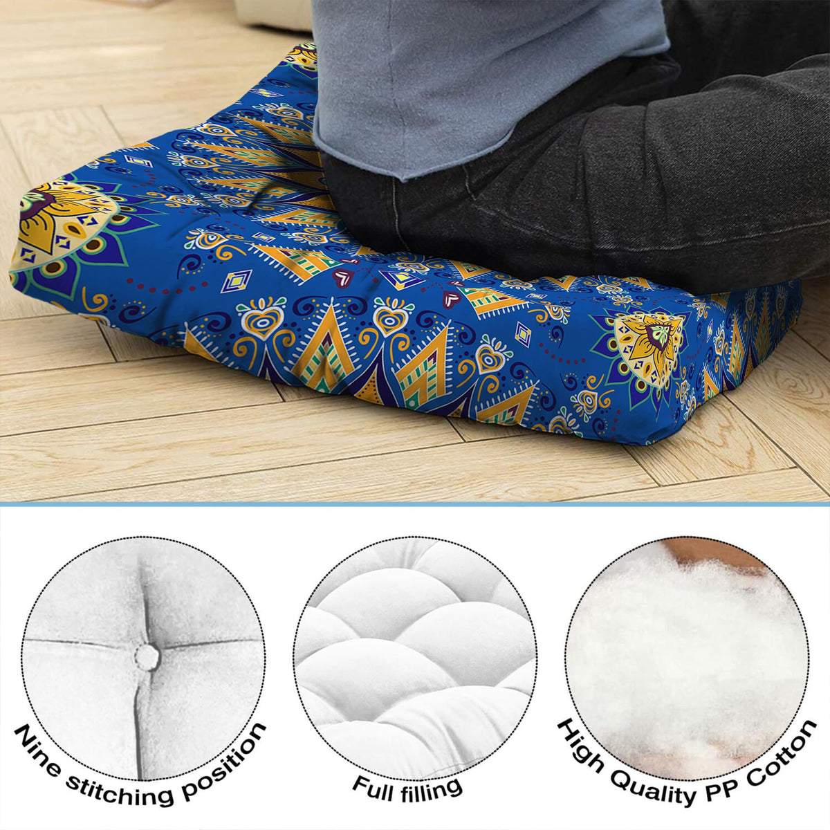 Mandala Meditation Cushion (12.mandala Meditation Cushion-1 / 22x22 inch square)