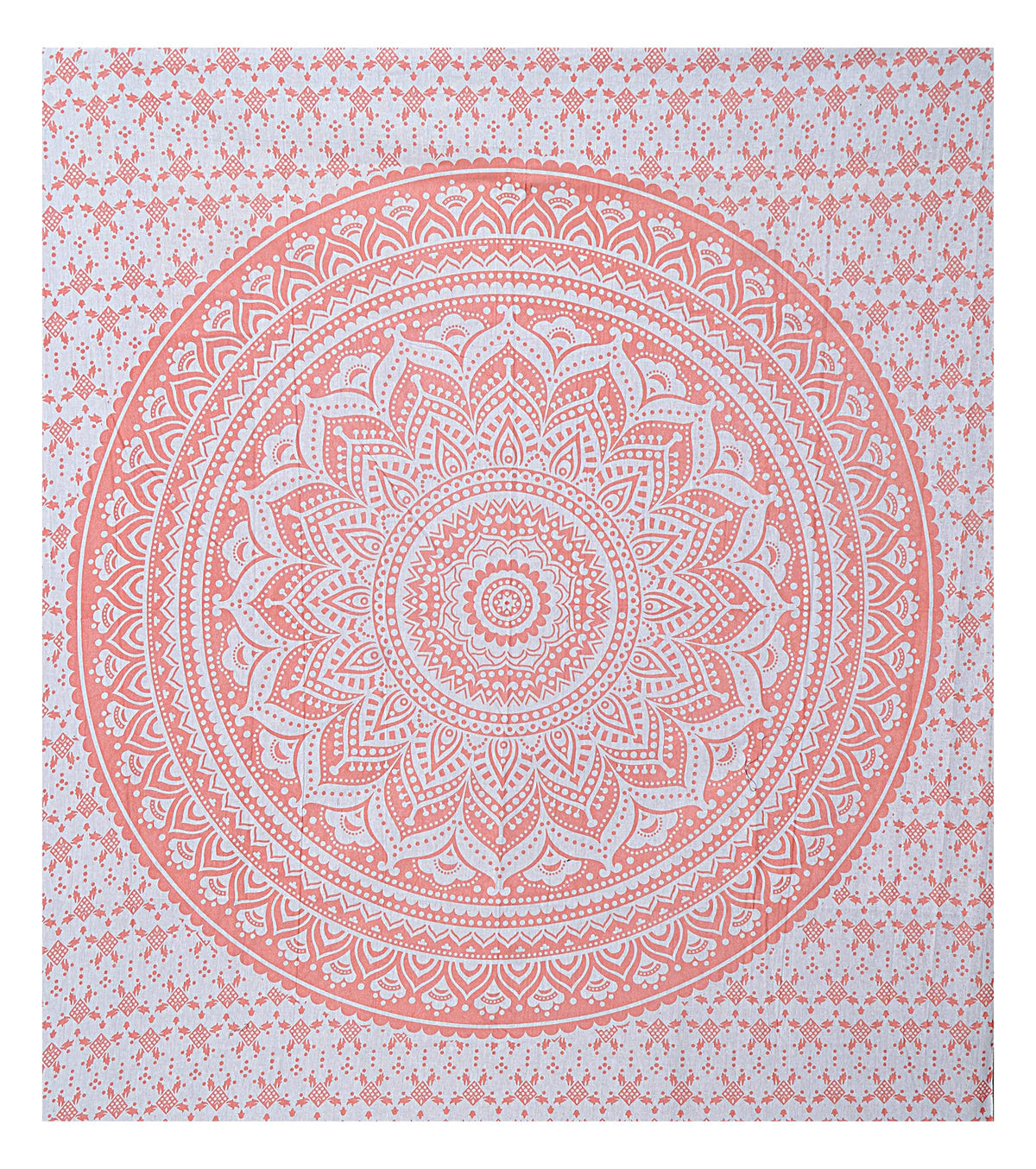 Handmade Cotton Mandala Wall Tapestry (Rose Gold / 84"L x 54"W)