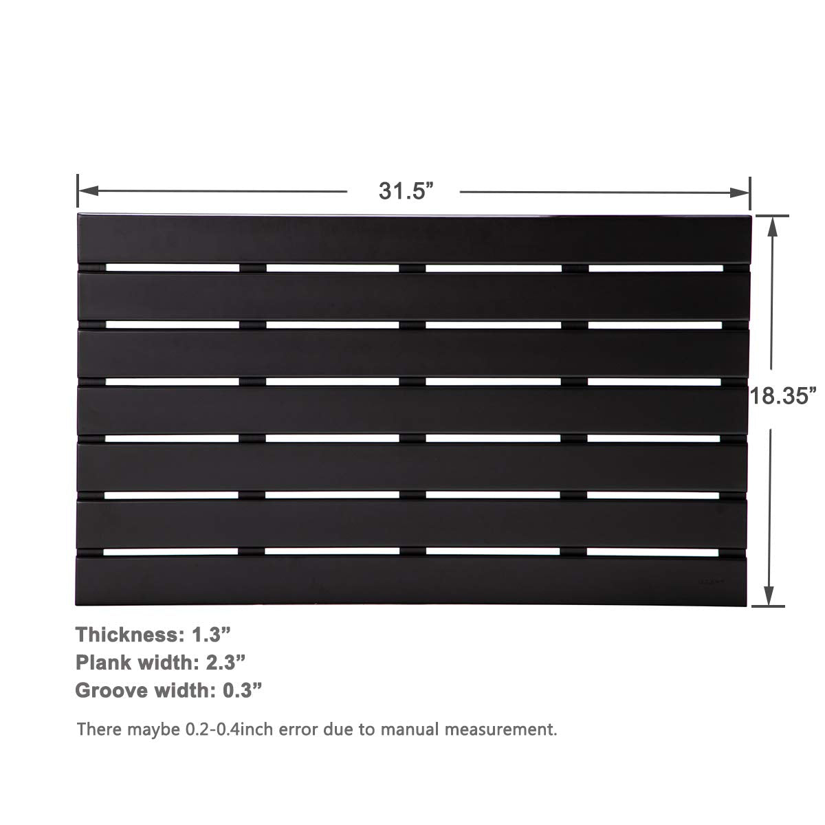 Bamboo Bath Mat (Black / 31.5" x 18.4" (Rectangular))