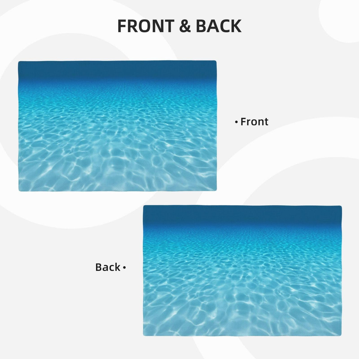 Blue Sea Placemats Set of 6 Linen Washable 12x18 Inch (Blue White / 6PCS)