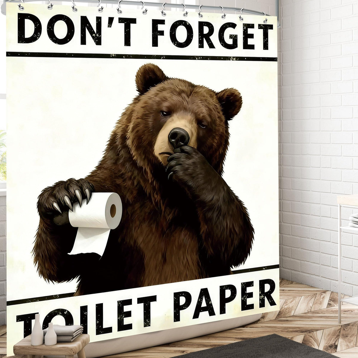 Funny Bear Shower Curtain (60"W x 72"L (Pack of 1) / Funny Bear)