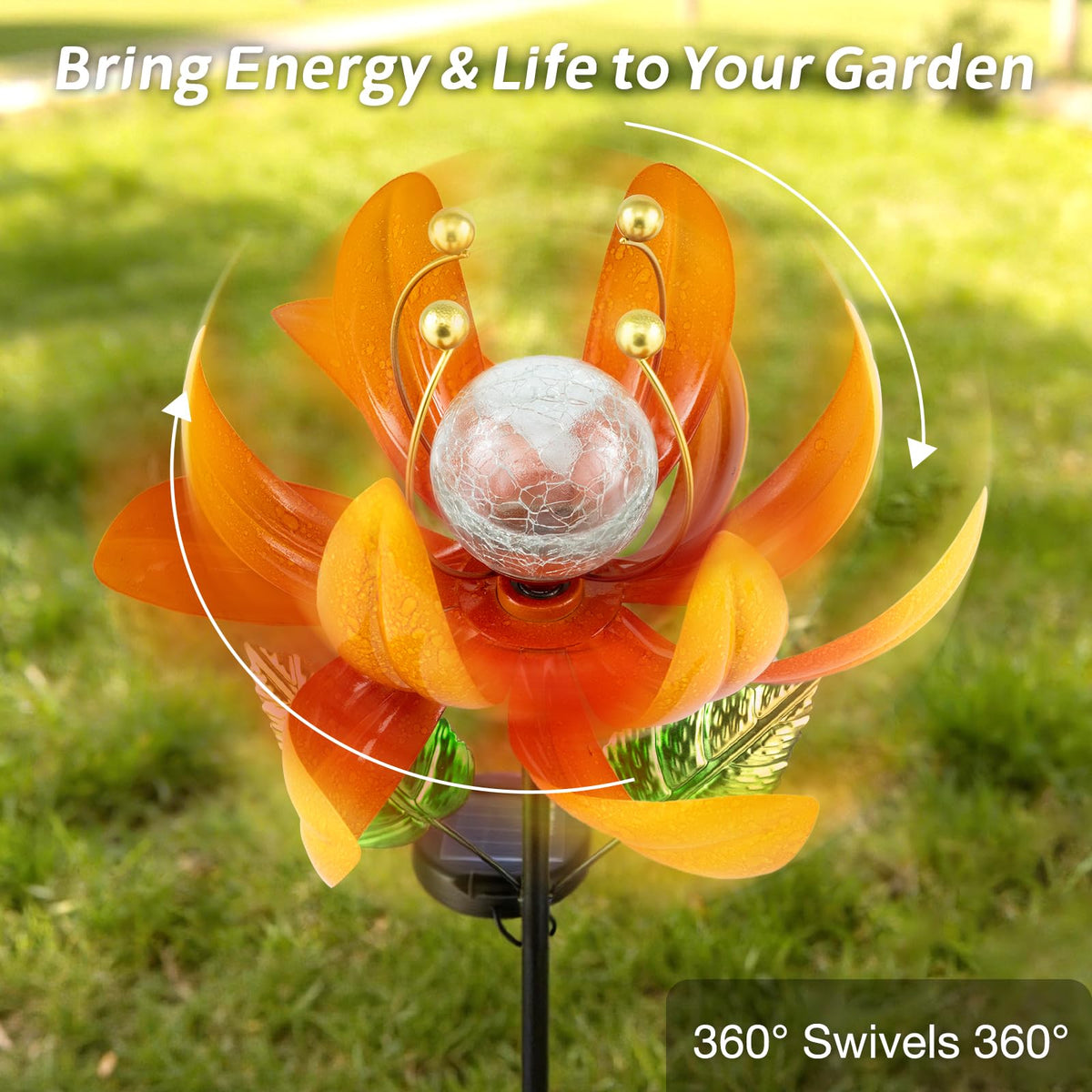 Outdoor Solar Lights Garden Decor (Passionate Orange)