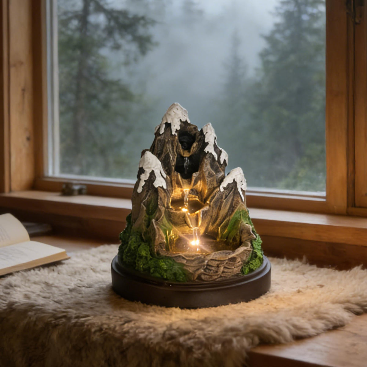 Snow Mountain Tabletop Water Fountain 4 (snow mountain)