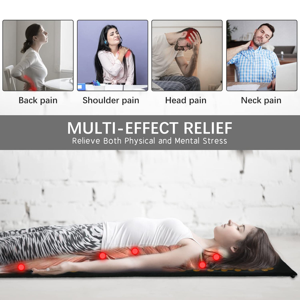 Extra Long Yoga Acupressure Mat Set (Gold)