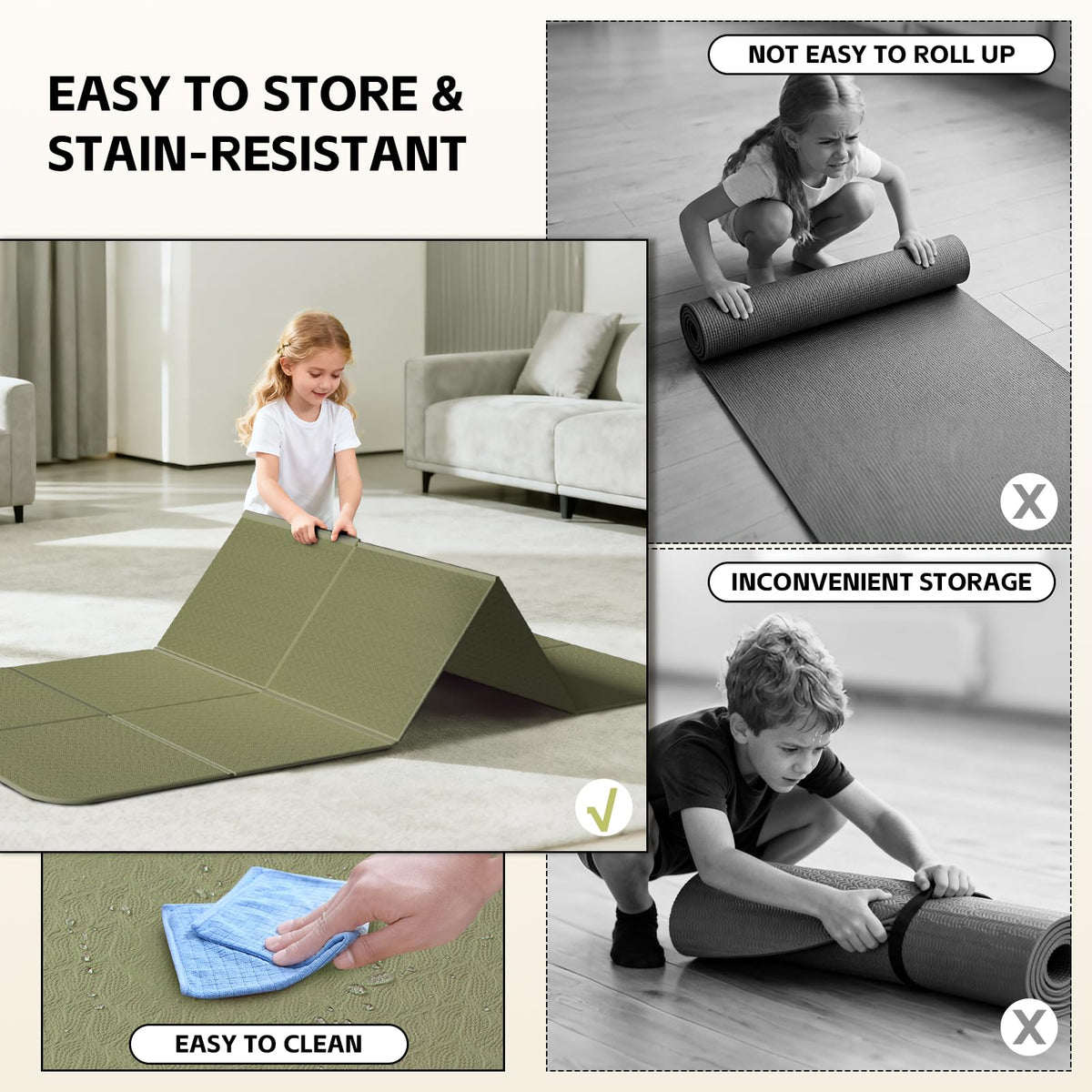 Foldable Yoga Mat (Sage Green)