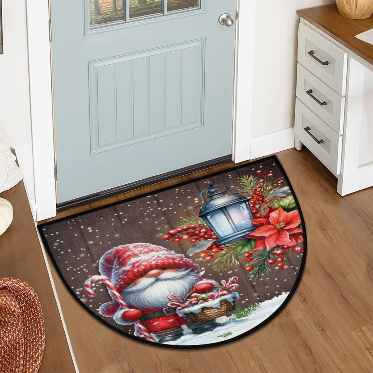 Gnome Half Round Door Mat Semi Circle Rug Half Moon Doormat (B:c-23)