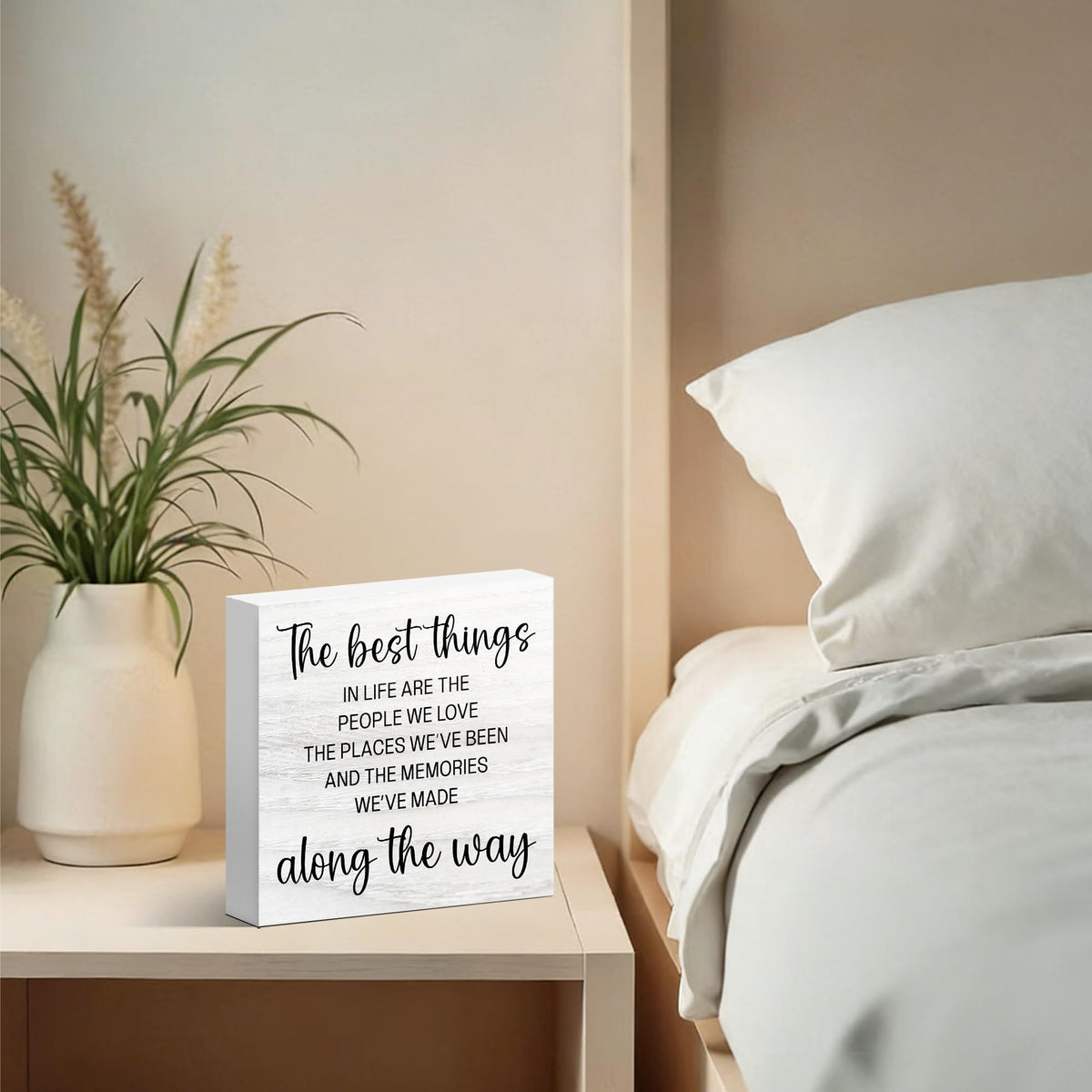 Inspirational Decor Box Sign for Home Living Room (Lavender)