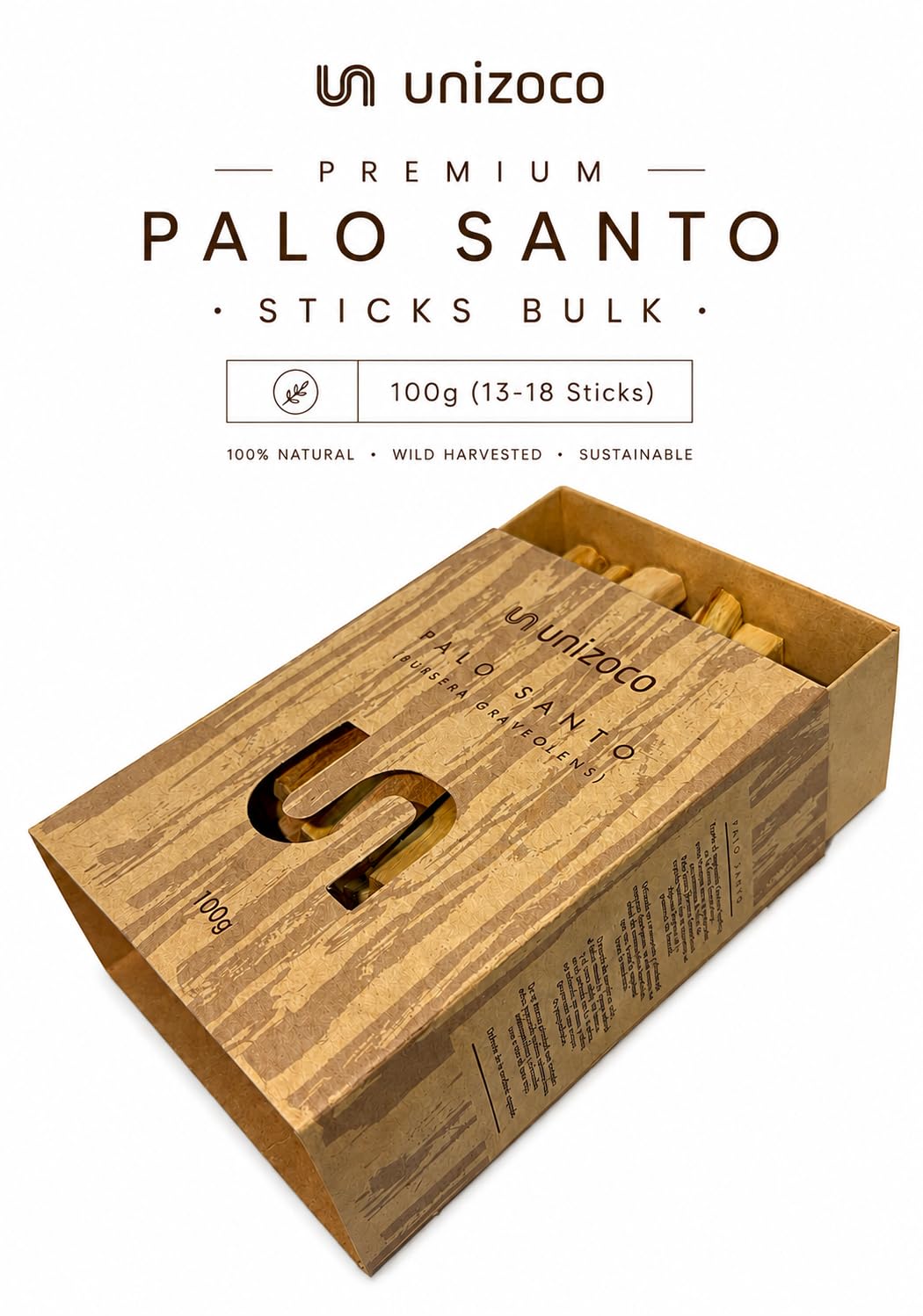Premium Palo Santo Sticks Bulk 100g (100 grams)