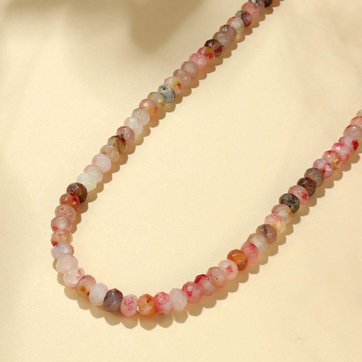 Tourmaline Color Natural Stone Beaded Choker Necklace for Women (Tourmaline)