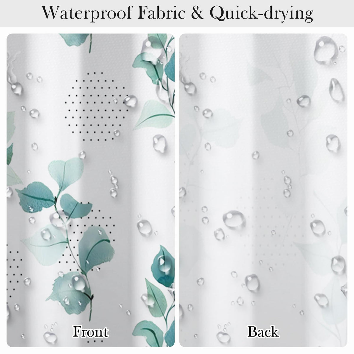 Modern Botanical Shower Curtain 71x74 Inch (Leaf)