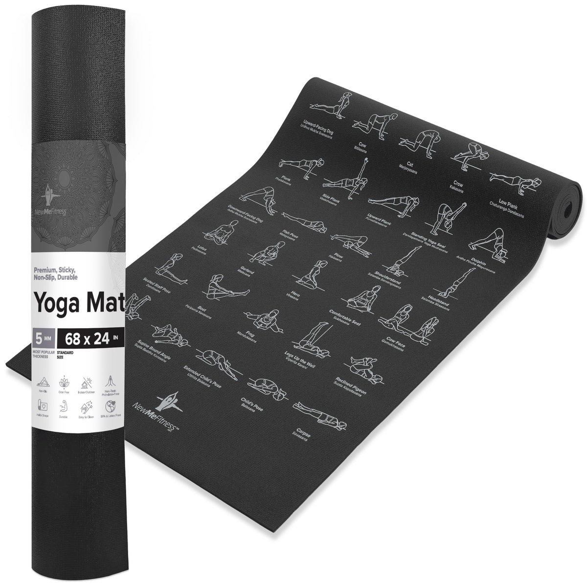 Black Yoga Mat (Black)