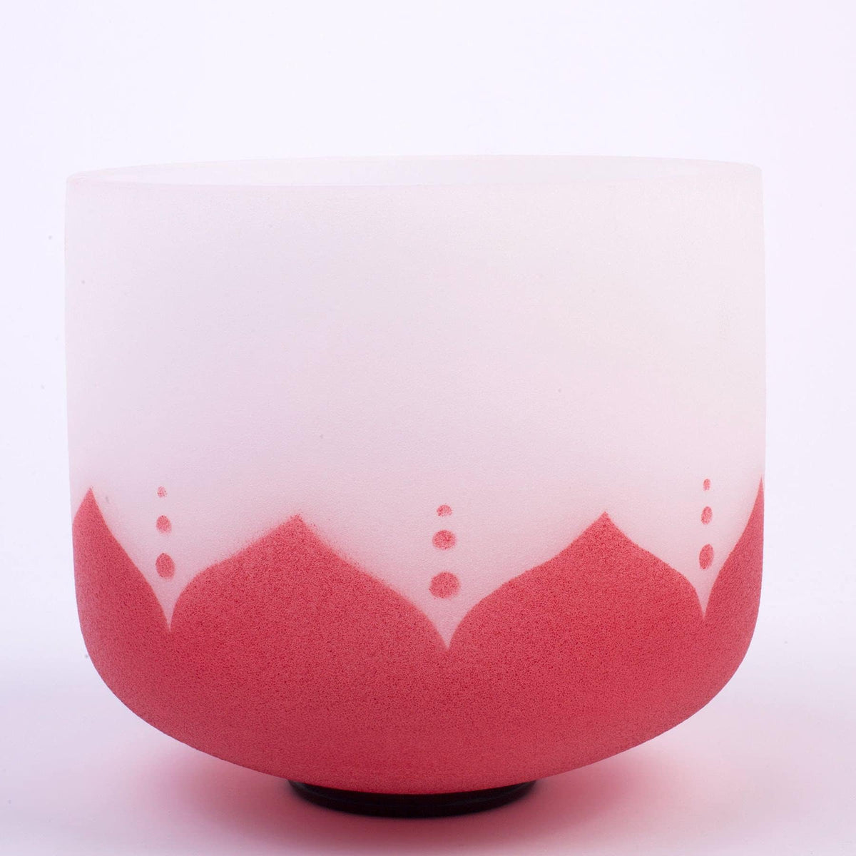 8" White Lotus Design C Note 432 hz Root Chakra Quartz Crystal Singing Bowl with Heavy Duty Carrying Case Suede Striker (C Note, 8" Red Lotus)