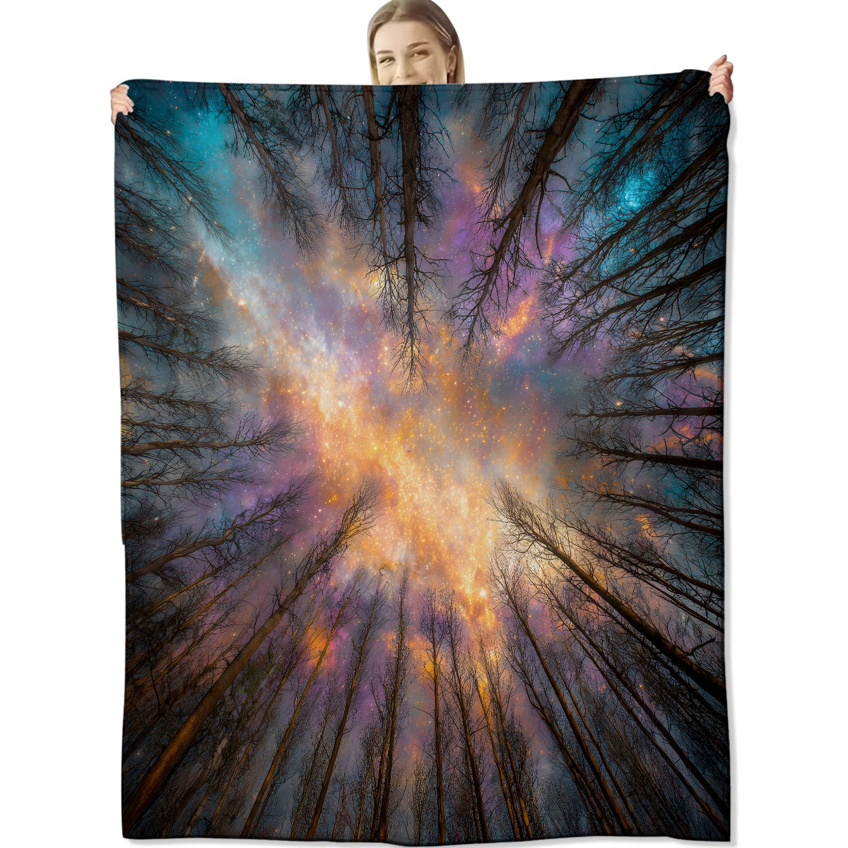 Colorful Forest Blanket for Dark Art Lovers (80x60 Inch / Forest)