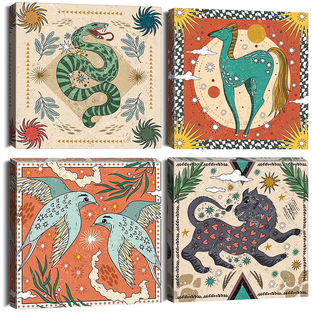 4 Pieces Wall Art Canvas Prints (MYTHOS)