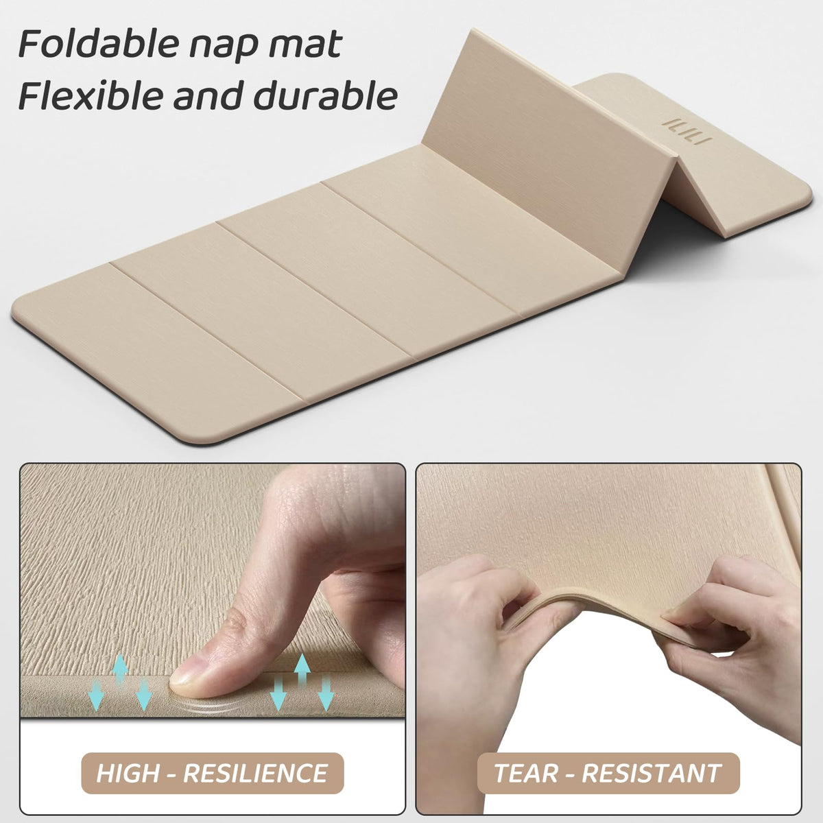 Foldable Yoga Mat 71 * 24 * 0.3 Inch (Beige)
