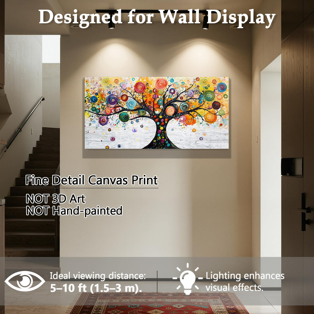 Colorful Tree of Life Large Wall Art Modern Abstract Pop Art Decor (Colorful Abstract Tree / 48"L x 24"W)