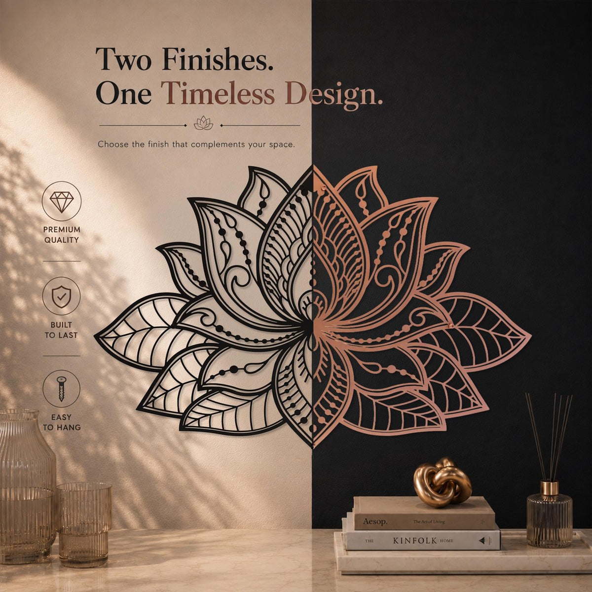 Mandala Metal Wall Decor (26.3" x 17" / Copper)