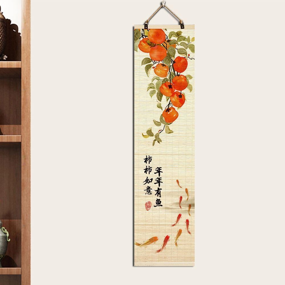 Natural Bamboo Blind Scroll Wall Art (Color-D02)