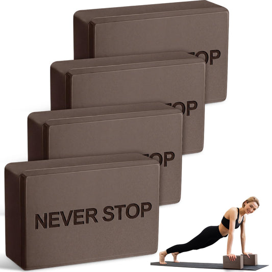 8 Pack Yoga Blocks Non Slip Pilates Brick Foam Blocks (Brown)