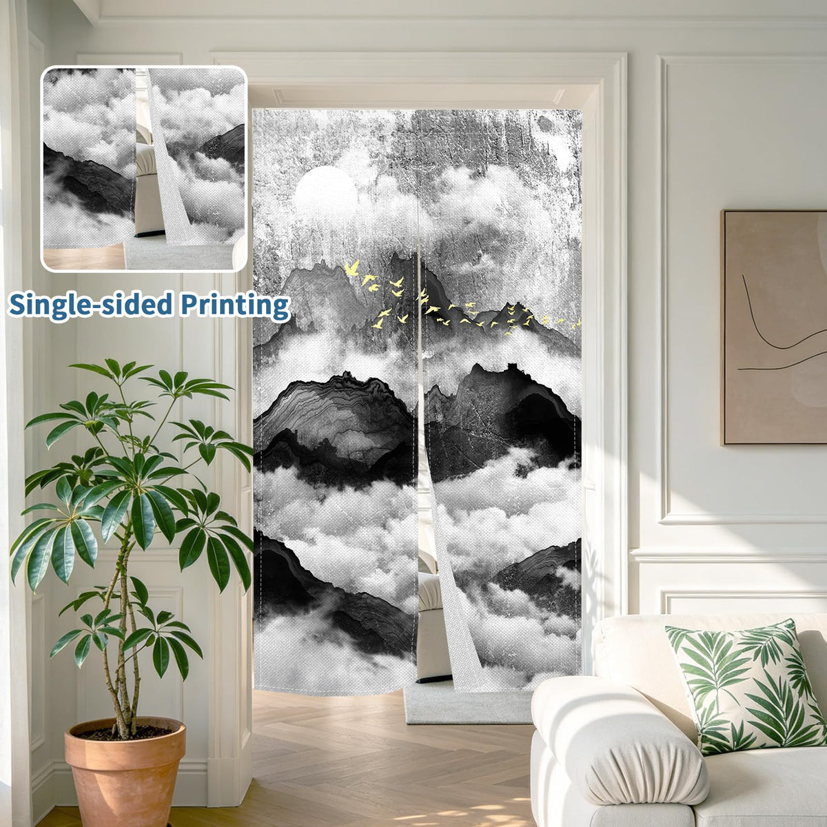 Japanese Noren Doorway Curtain (Black02)