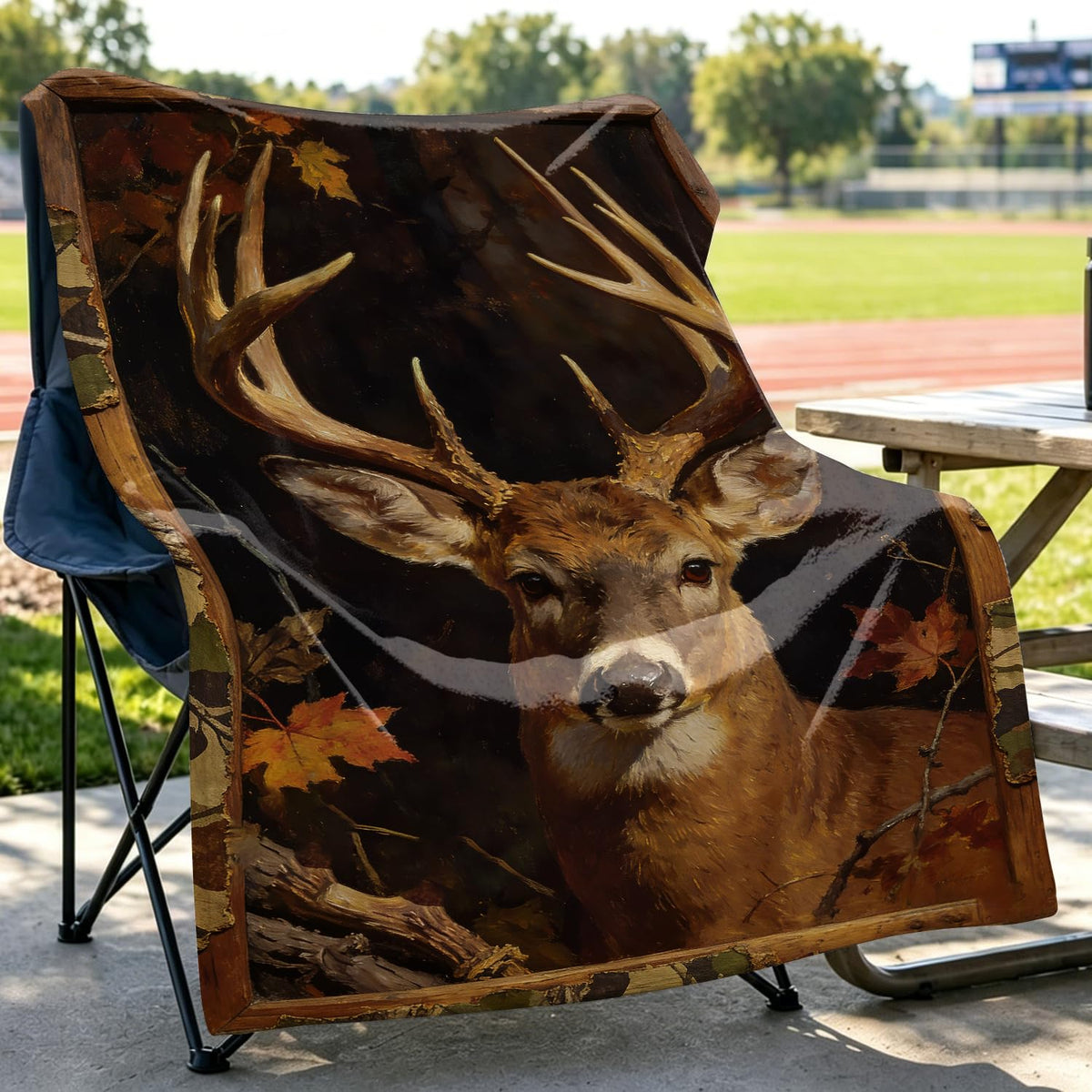 Deer Fleece Throw Blanket Vintage Buck Stag Blanket Gift Room Decor 30"x40" (Deer / 30"X40")