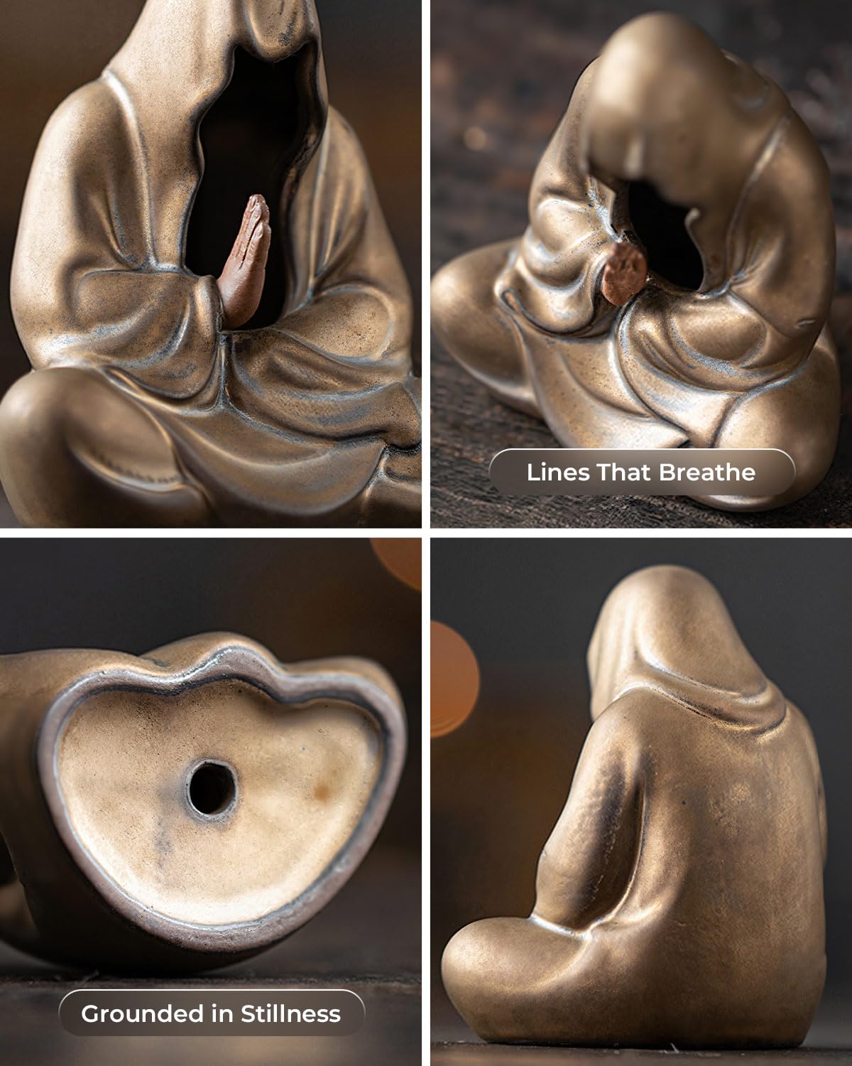 Ceramic Zen Figurine Faceless Tea Pet (Zen Grey)