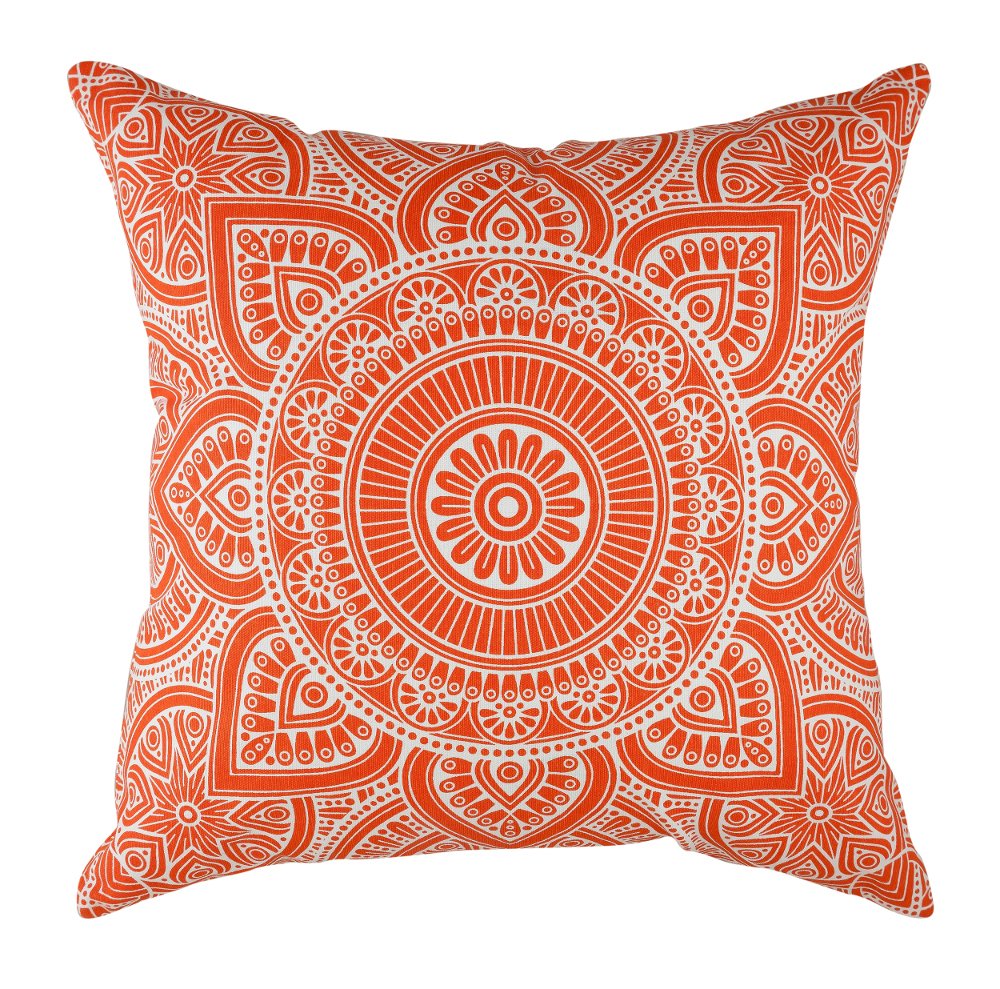 Mandala Accent Throw Pillow Covers 18x18 Set of 2 (Orange / 18" x 18" (Pack of 2))