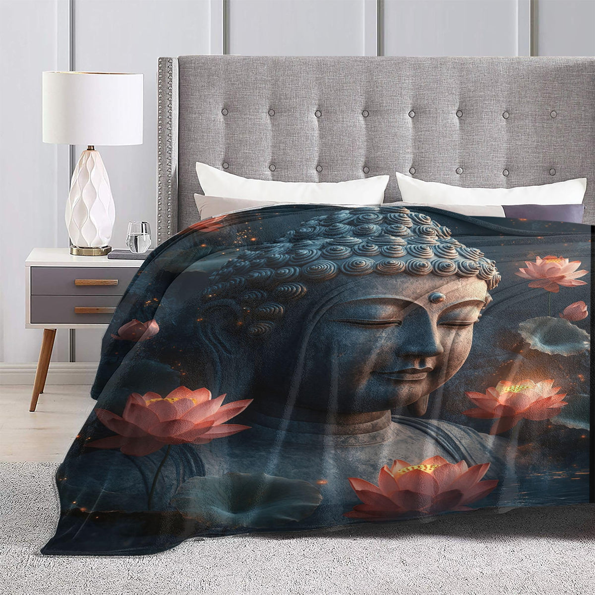 Buddha Fleece Throw Blanket Buddhist Religion Gifts Room Decor 30"x40" (Buddha / 30"X40")