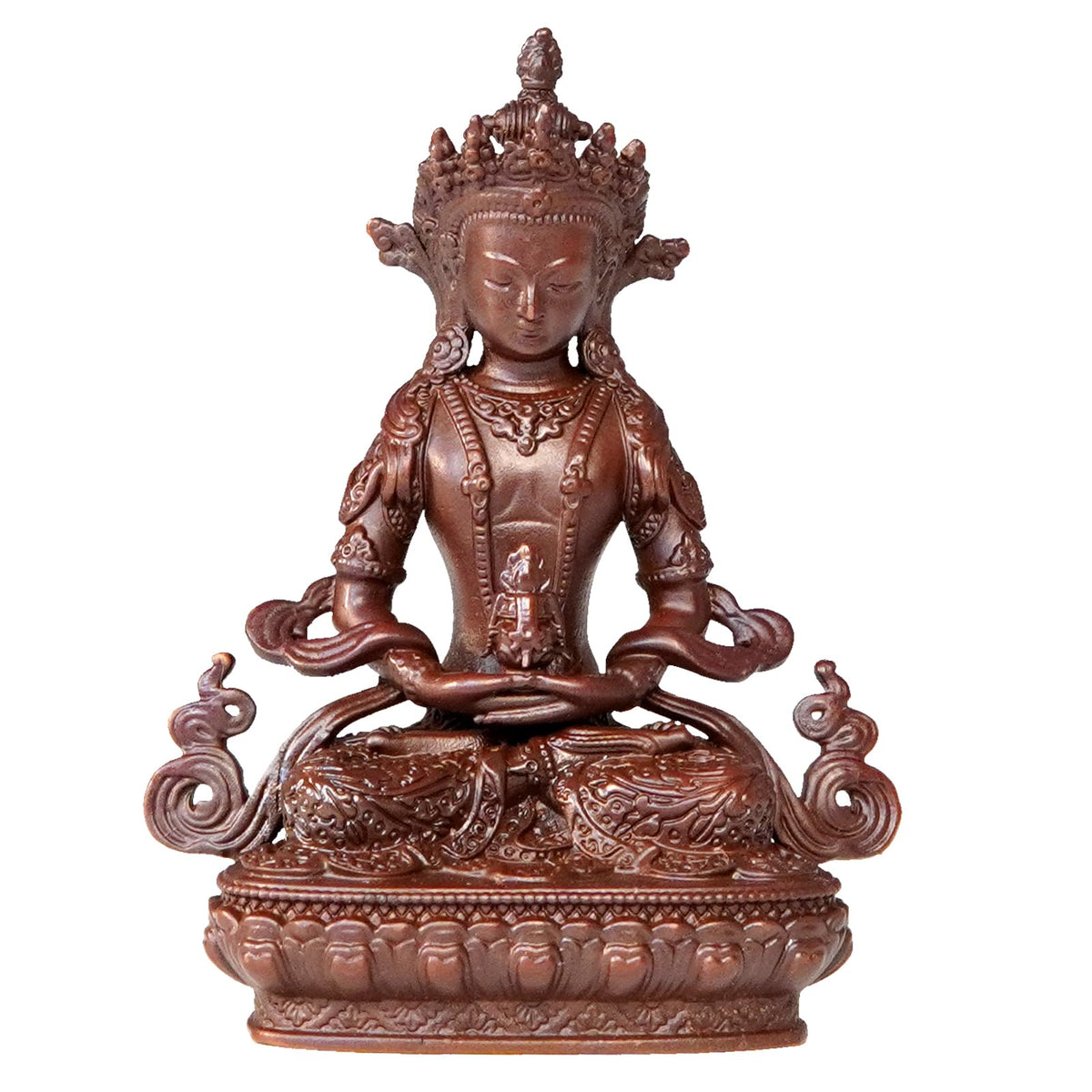 Amitayus Buddha Statue Pure Copper Handmade Zen Meditation Decor (Amitayus)