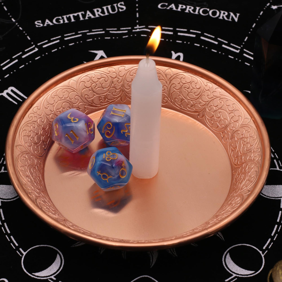 Copper Offering Prayer Ritual Bowl (Nepal Tibet Flowers)
