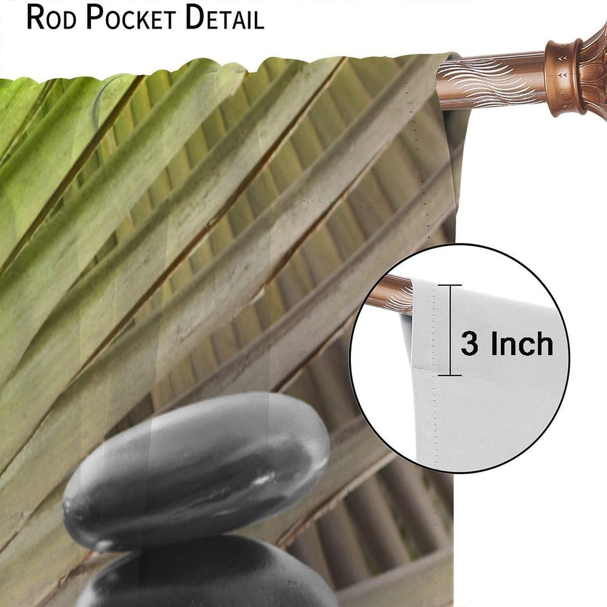 Zen Spa Blackout Curtains for Kitchen Japanese Asian Bamboo Plant Spa Flowers Style Window Treatments Print for Boys Girls Bedroom Living Room 84x84in (42"W x 84"L (Pack of 2) / Zen-12)